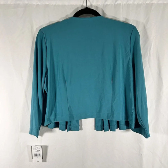 Danny & Nicole Jacket Women's Large Green Cropped Hook & Eye Office Work - Picture 8 of 8